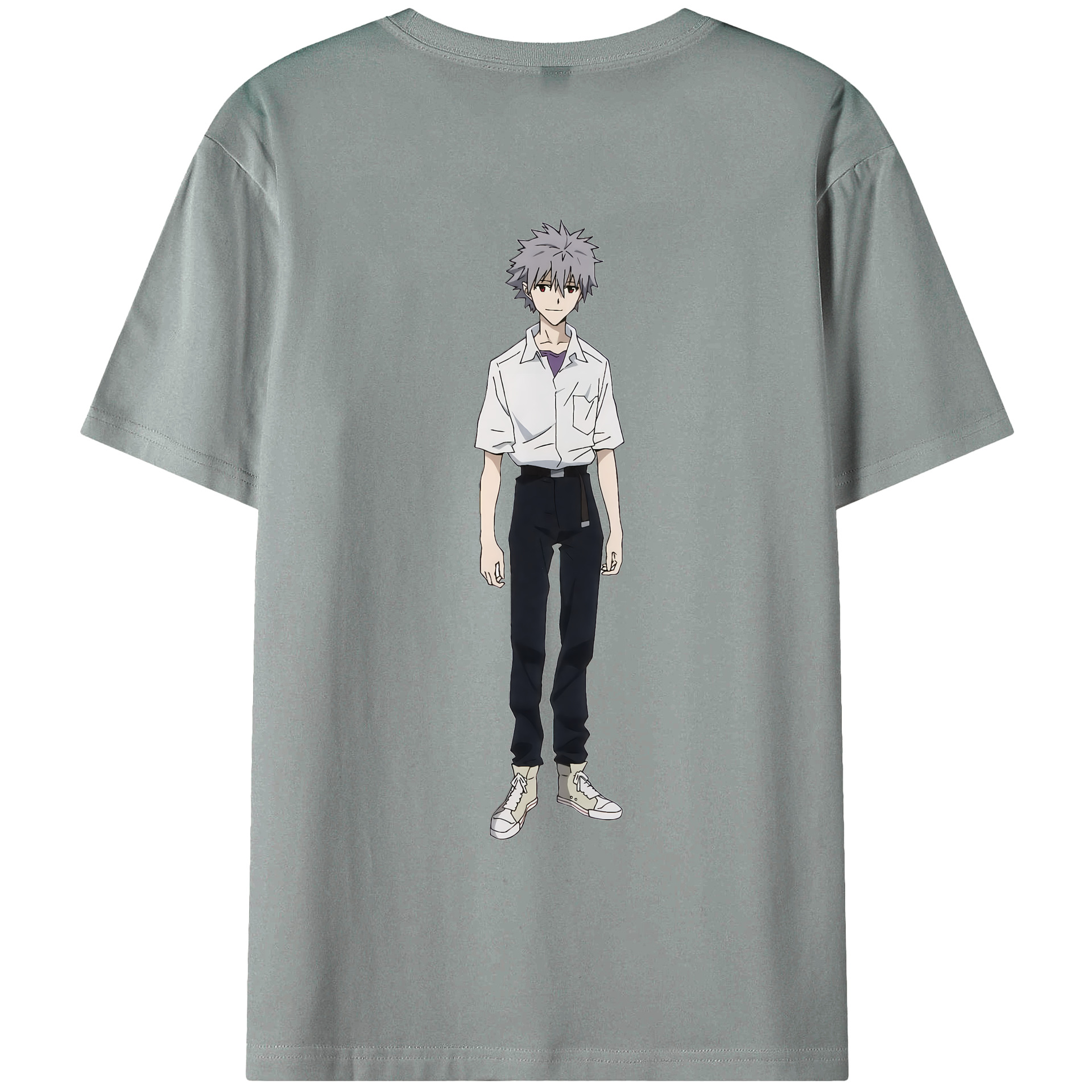 （画像用） EVA 新世紀エヴァンゲリオン 綿100％ メンズ半袖Tシャツ（バックプリント） 通気性